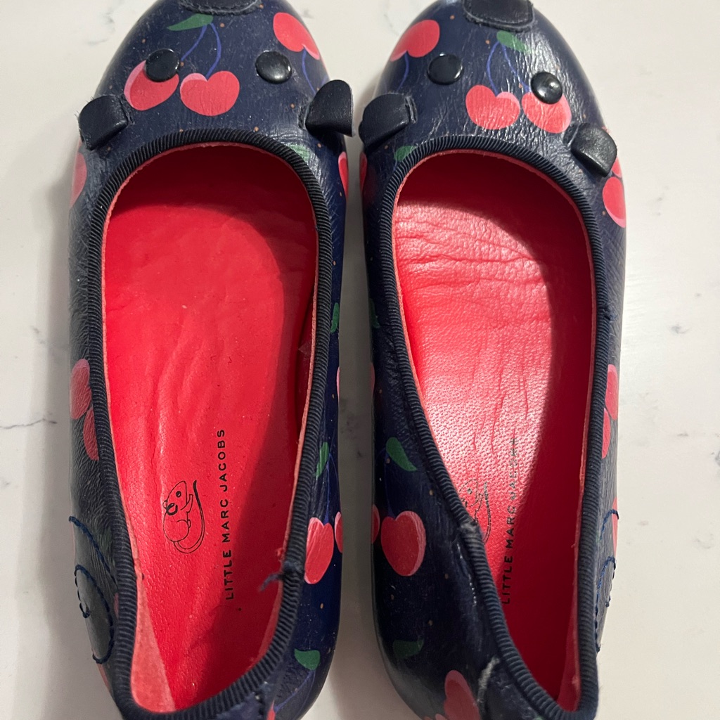 Little Marc Jacobs Blue And Red Cherry And Dog Face Dress Shoes